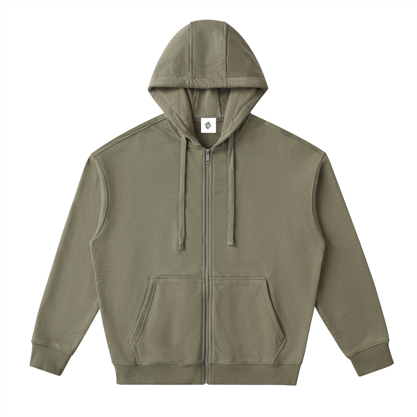 DROP-SHOULDER ZIP UP HOODIE