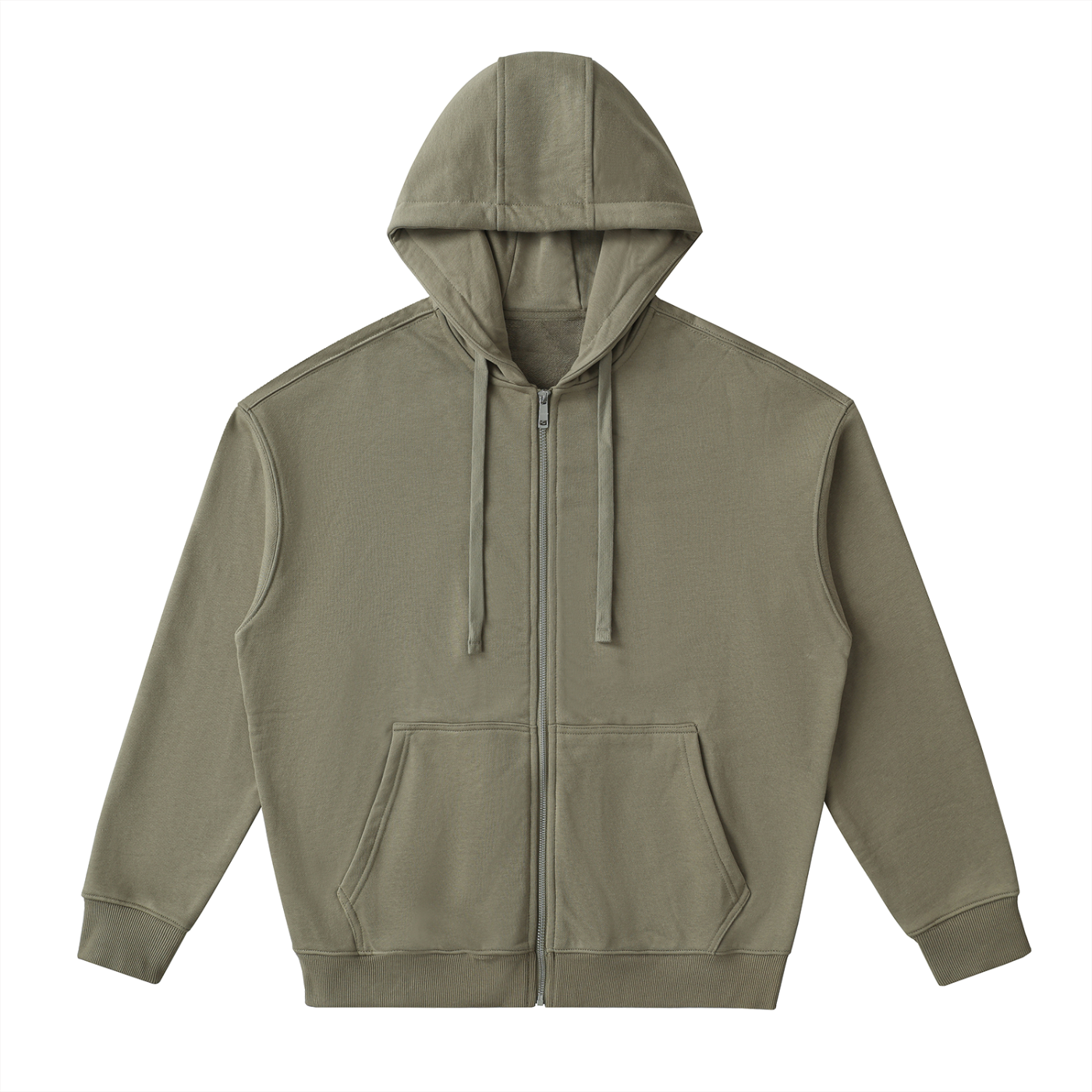DROP-SHOULDER ZIP UP HOODIE